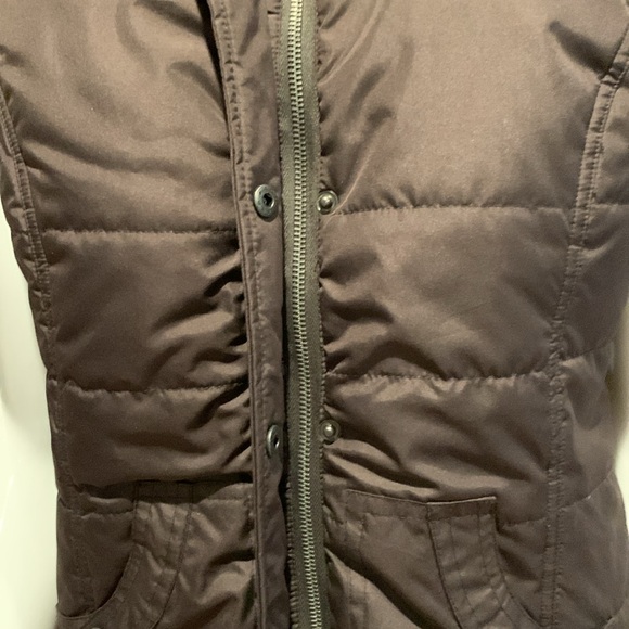 Vanity Brown Puffer Vest with Faux Fur Lining and Hat • Size Small - Picture 4 of 12